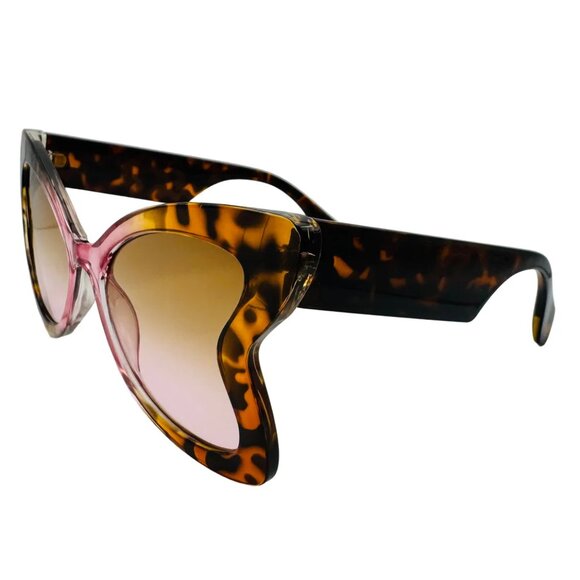 7027 | Pink/Tortoise Butterfly Sunglasses - Picture 2 of 5